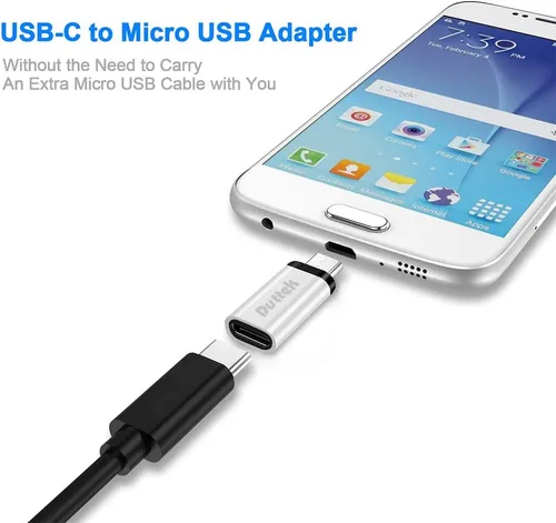 Vista 5 de Duttek Adaptador USB-C a Micro USB, 480 Mbps, compatible con OTG, para FLIR One Pro, Huawei Y7/Y6/P Smart/P8 Lite y Smartphones, Tablets