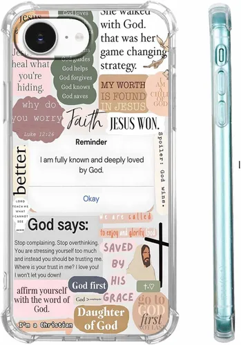 Vista 24 de Funda para Celular con Versículos de la Biblia, Colocación de Citas Cristianas de Jesús, Diseño Collage, Funda Protectora Suave de TPU de Moda