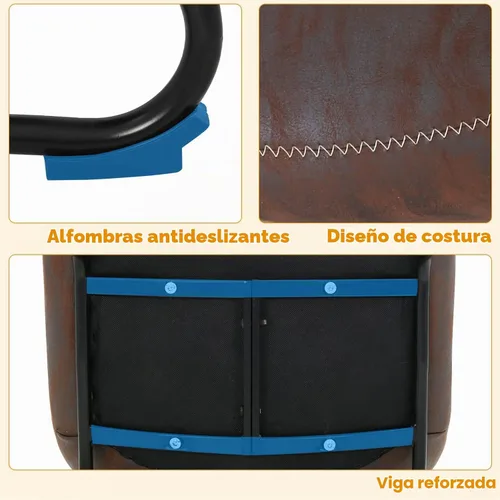Vista 7 de PayLessHere Juego de 2 sillas de comedor, sillas de cocina, sillas de sala de estar, taburetes de mostrador con respaldo, isla de cuero (18 pulgadas)