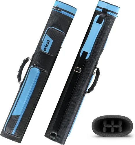 Vista 15 de CRICAL Pool Cue Case 2x4 Hard Pool Stick Case Holds 2 Butts and 4 Shafts for Adults Billiard Cue Case with Soft Shoulder Straps Negro