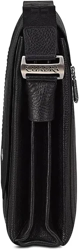 Vista 3 de Cuadra Bolso bandolera para hombre en piel auténtica de Stingray, negro