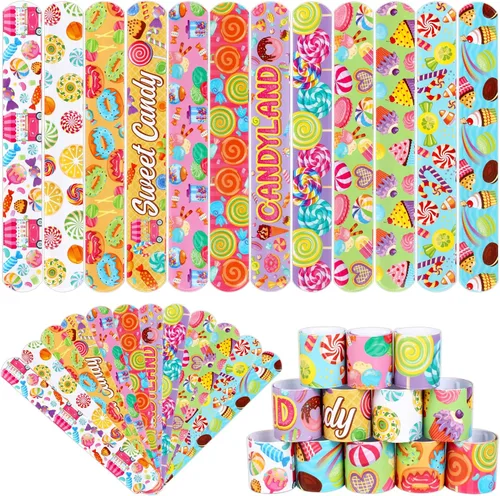 Vista 8 de Serencatcher 48pcs Slap Bracelets Party Favors for Birthday Baby Shower Party Supplies Gifts