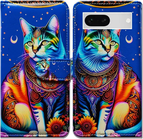 Vista 26 de Bcov Funda para Pixel 7a, diseño de pájaro negro de cuero verde con tapa para teléfono con ranura para tarjetas, soporte para Google Pixel 7a