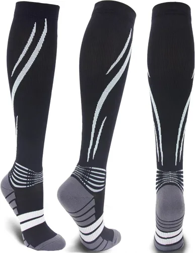 Vista 11 de Calcetines de compresión para hombres y mujeres de 20-30 mmHg hasta la rodilla - Mejor soporte para uso médico, atlético, deportivo, viajes