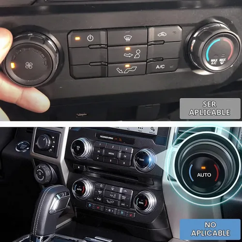 Vista 2 de Cubierta de perilla para interruptor de control de clima F150 AC/remolque/4WD/VOL/botón de afinación interior consola central accesorios compatibles