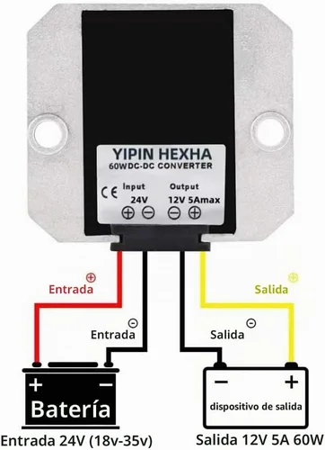 Vista 3 de 25W DC-DC 12V 24V a 5V 5A Convertidor Buck Regulador 5 Voltios Impermeable Vehículo Fuente de Alimentación