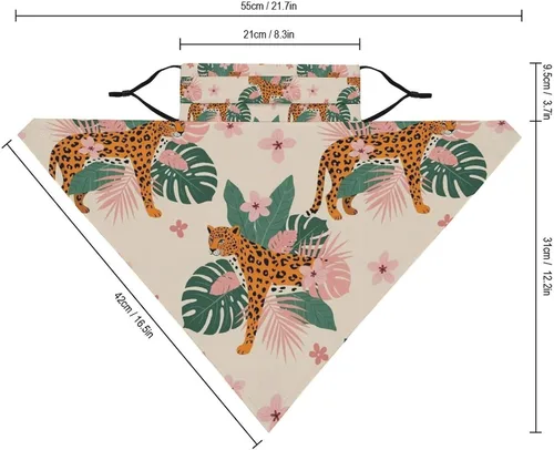 Vista 2 de Bufanda triangular reutilizable para la cara, bufanda con lazo para las orejas, bandana con protección solar UV