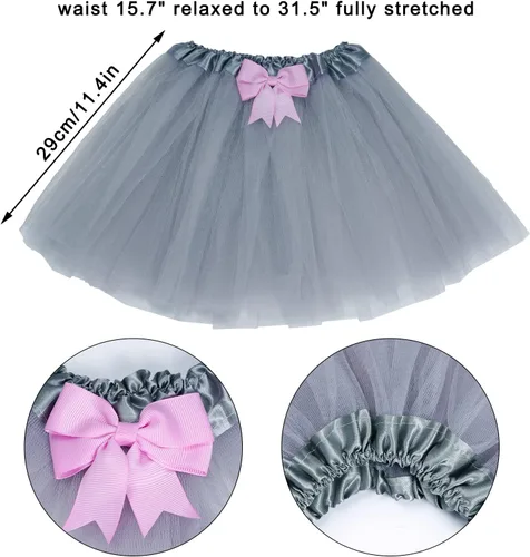 Vista 3 de Jmkcoz Disfraz de animal de burro para niños, diadema de orejas de burro gris, diadema, cola de lazo, patas, tutú para niñas y niños, fiesta