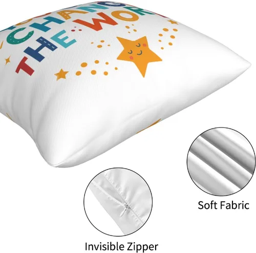 Vista 8 de Juego de 4 fundas de almohada para el aula de 18 x 18 pulgadas, fundas de almohada decorativas para niños y niñas