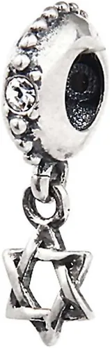 Vista 2 de Abalorio de plata de ley 925 con forma de estrella de deseo y hexagrama para pulsera