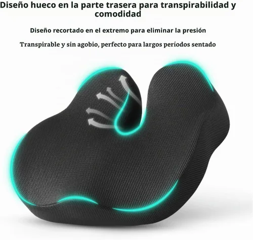 Vista 5 de CXC Cojines de asiento para sillas de oficina, espuma viscoelástica Negro