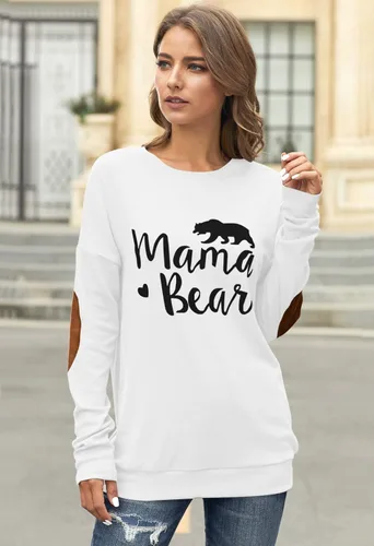 Vista 5 de Pink Queen - Blusa suelta de mujer con cuello redondo, camiseta de manga murciélago con parches