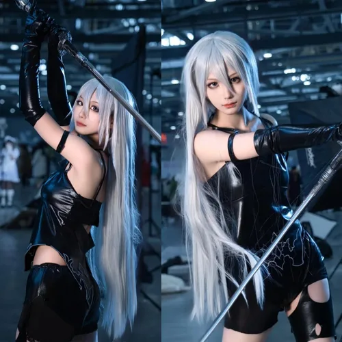 Vista 61 de anogol Vocaloid 32" 80 cm de largo recto de Cosplay peluca Pelucas Para Fiestas Halloween, Anaranjado