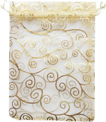 Vista 12 de 100 piezas por paquete 5x7 Bolsas de regalo transparentes negras, tela de organza transparente, bolsas de malla transparentes con cordón