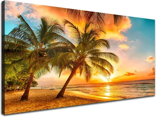 Vista 13 de Ephany Arte moderno de pared de árbol rojo, impresión en lienzo de paisaje, 80 x 40 pulgadas (5 piezas) para decoración de sala de estar