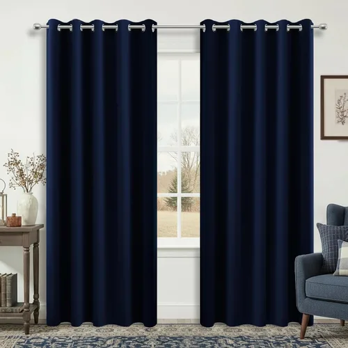 Vista 190 de KOUFALL Cortinas de Baño Aqua para Ventana, Juego de 2 Paneles Decoración Costera Cortinas Cortas Opacas para Ventana Pequeña de Cocina Puerta