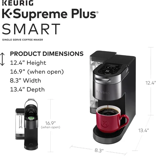 Vista 5 de Keurig K-Supreme Plus SMART - Cafetera de una sola porción con illy Intenso Bold Roast 32 cápsulas K-Cup