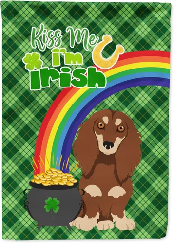 Vista 65 de Caroline's Treasures WDK4731GF - Bandera decorativa para jardín del día de San Patricio, color negro y tostado, Airedale Terrier, para jardín