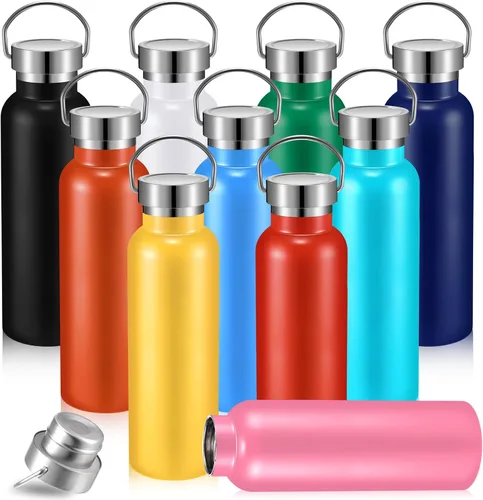 Vista 12 de Mimorou Paquete de 10 botellas de acero inoxidable aisladas de 17 onzas, 10 10
