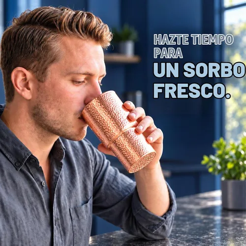 Vista 3 de Vasos de cobre puro de 20 onzas para beber