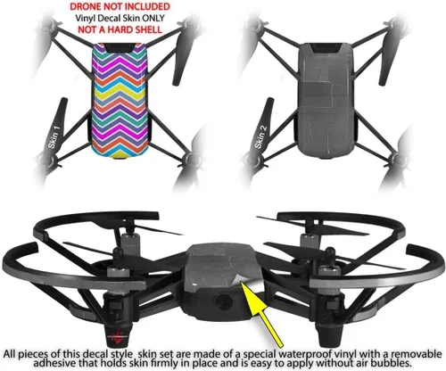 Vista 2 de Skin Wrap 2 Pack para DJI Ryze Tello Drone Zig Zag colores 04 Drone No Incluidas