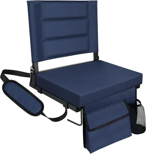 Vista 13 de Stadium Seats with Back Support,Bleacher Chairs with Cushion, Portable Folding Stadium Chair with Removable Cushion and Large Pocket for School