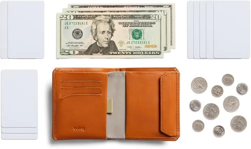 Vista 7 de Bellroy Billetera delgada para monedas, diseño de cuero plegable, capacidad para 4-8 tarjetas, cierre magnético