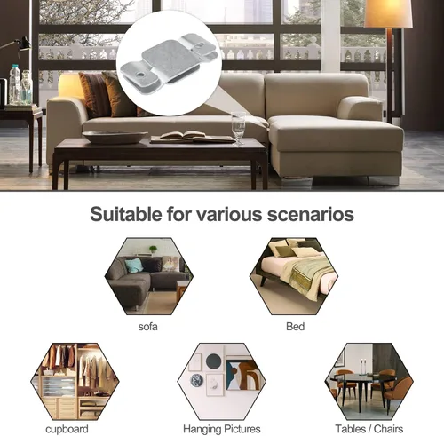 Vista 5 de DEEPDREAM 12 conectores seccionales de sofá de metal, clips de sofá, conector de muebles entrelazados con 28 tornillos