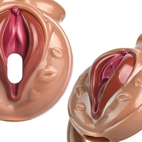 Vista 5 de Heuceo Jaula de castidad negativa invertida para hombre con 4 anillos, cerradura plana de dispositivo de castidad para hombres pequeños, diseño