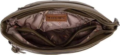 Vista 4 de Montana West Bolso cruzado grande con bolsillo con cremallera múltiple con correa de guitarra
