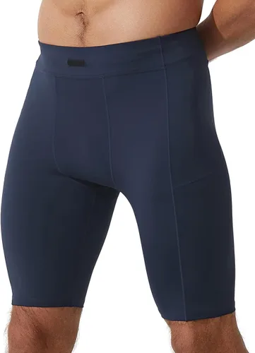 Vista 3 de MIZOK Pantalones cortos de compresión elásticos para hombre con bolsillo