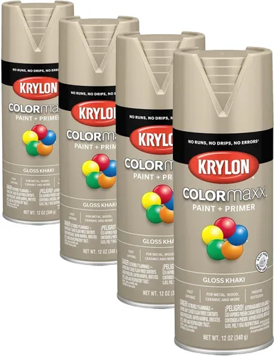 Vista 58 de Krylon K05554007 COLORmaxx Pintura en aerosol y base para uso en interiores y exteriores, color almendra satinada, 12 onzas (paquete de 1)