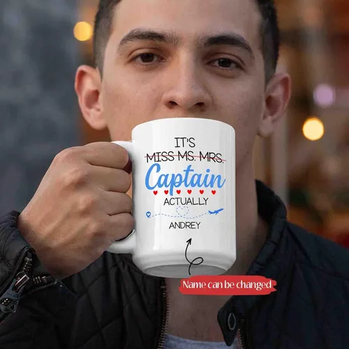 Vista 2 de BigTees Taza de café de piloto personalizada, regalos para piloto, taza de piloto, taza de café de piloto de avión, taza de café personalizada