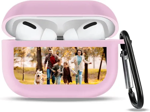 Vista 7 de Funda personalizada compatible con AirPods 3 con llavero, personaliza tu foto, texto, nombre para hombres y mujeres