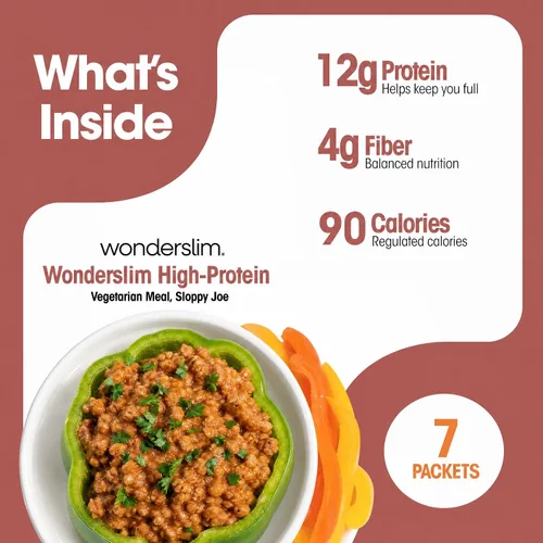 Vista 2 de WonderSlim Comida de Proteína, Mezcla de Sloppy Joe, 12g de Proteína, Sin Gluten (7 unidades)