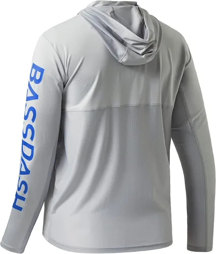 Vista 4 de BASSDASH UPF 50+ - Sudadera con capucha para hombre, protección solar UV, manga larga, rendimiento