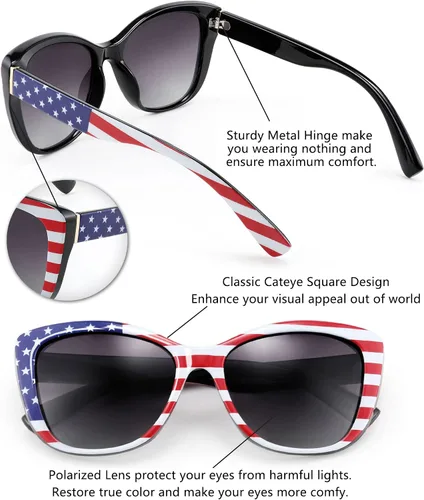 Vista 5 de FEISEDY Gafas de sol polarizadas vintage para mujer, estilo Jackie O Cat Eye B2451
