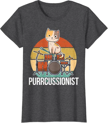 Vista 7 de Funny Percussion Drummer Drumming Drums Saying I Kitten Cat Camiseta, Negro, S