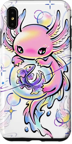 Vista 11 de Cute Kawaii Axolotl Purple Magical Crystals Case for iPhone 17