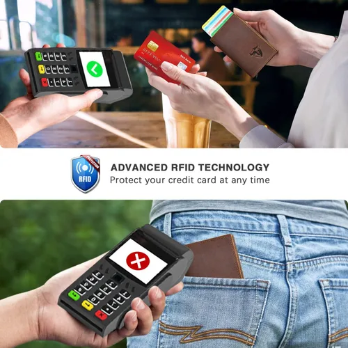 Vista 7 de Handadsume Grueso caballo loco cuero viaje regalo bolsillo frontal con moneda bolsillo tarjeta caso organizador Rfid cartera para hombres hombres