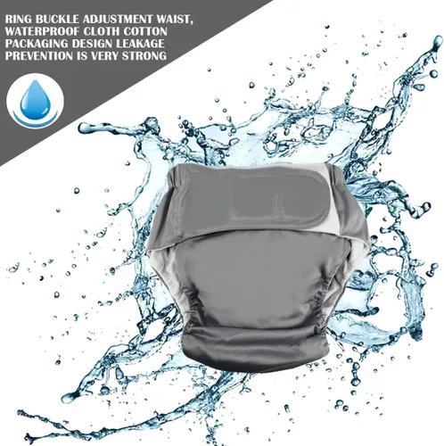 Vista 5 de FERCAISH Pañal de tela reutilizable para adultos, lavable e impermeable, protección contra la incontinencia de ancianos, ropa interior con máxima