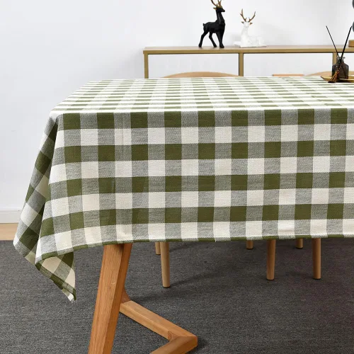 Vista 28 de Mantel de Algodón Resistente para Mesa Cuadrada Estilo Granja Vintage Mantel Lavable Cobertura de Mesa Rústica (Gris, 52''x52'')