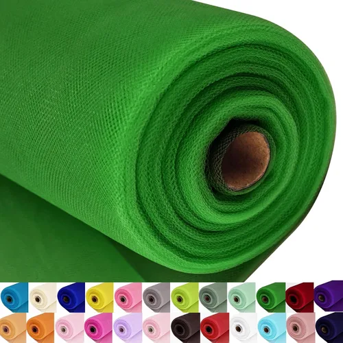 Vista 10 de Rollos de tela de tul, 54 pulgadas por 10 yardas (30 pies), cinta de tul para decoración de fiestas de boda, rollo de tela transparente en bobina
