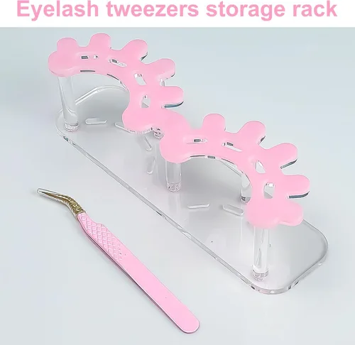 Vista 2 de Tweezers Stand Holder Eyelash Storage Rack Display Acrylic Shelf Eyelash Storage Rack Display