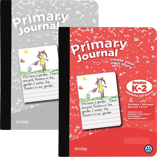 Vista 7 de Enday Diario primario para grados K-2, diario de escritura primaria, cuaderno de composición primaria a rayas de media página para niños, cuaderno