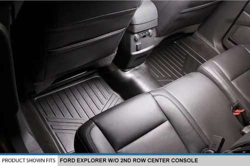 Vista 4 de MAXLINER - Tapetes para Ford, Juego de 3 filas sin segunda consola central, negro