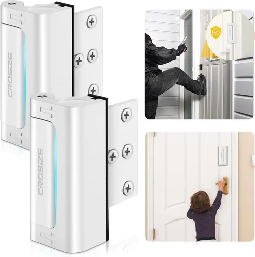 Vista 8 de Cerradura de seguridad para puertas del hogar, cerradura de refuerzo de metal mejorada, cerradura de seguridad para puertas de 3 pulgadas que