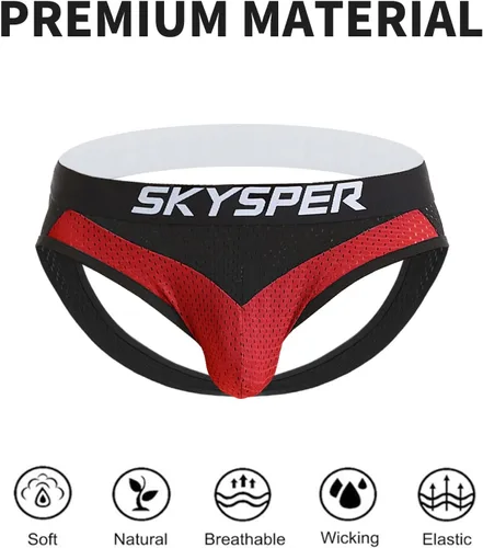 Vista 39 de SKYSPER Jock Strap Athletic Supporter para hombres Sexy Jockstrap Ropa interior masculina
