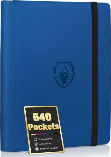 Vista 34 de Carpeta prémium de 9 bolsillos para tarjetas de 360 tarjetas, carpeta de tarjetas comerciales Fabmaker PU Sturdy Card Collection Album
