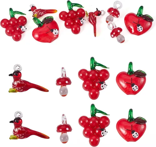 Vista 11 de Craftdady Colgantes colgantes de frutas, lindos colgantes de resina para alimentos, colgantes de manzana, naranja, piña, fresa, encantadores dijes